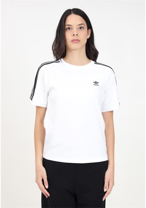T-shirt a manica corta 3-STRIPES bianca da donna ADIDAS ORIGINALS | IR8051.